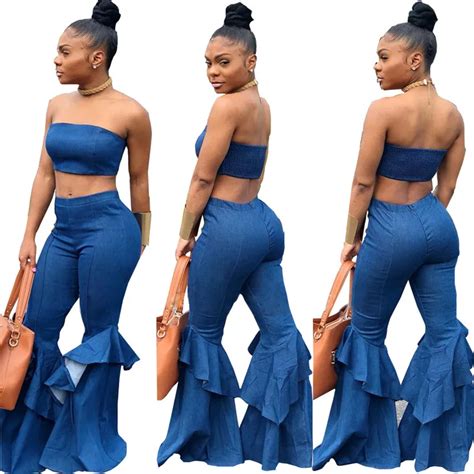 2 piece denim outfits women.